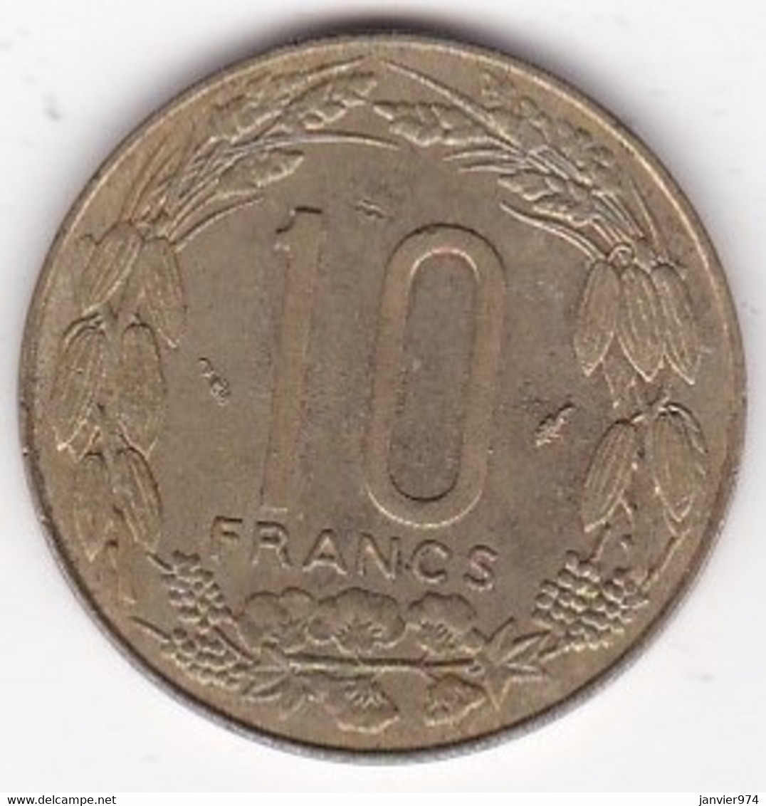 Banque Des Etats De L’Afrique Centrale 10 Francs 1976, En Bronze Aluminium , KM# 9 - Autres – Afrique