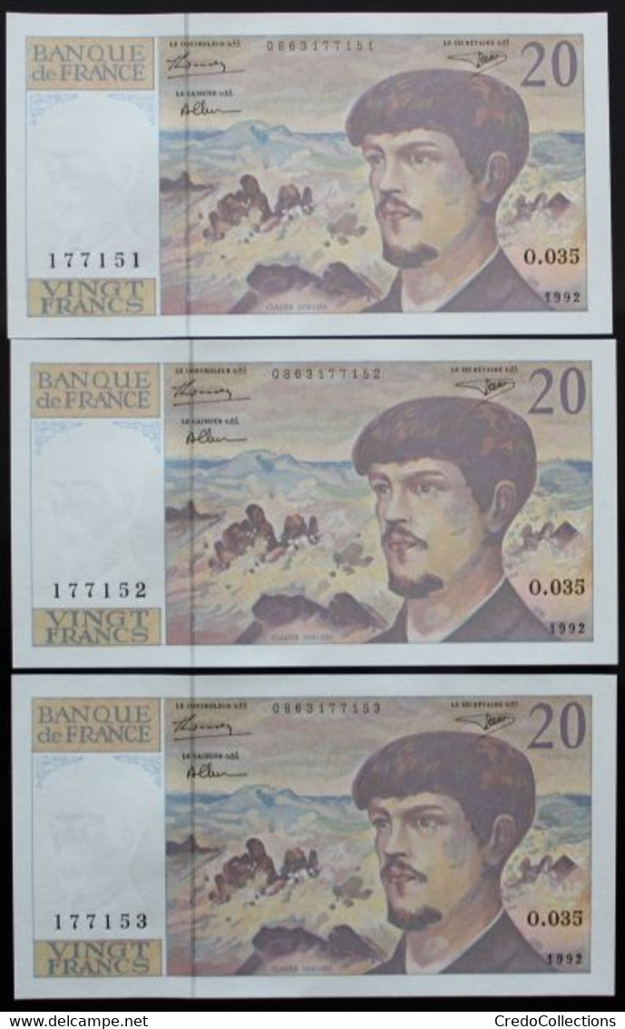 France - 20 Francs - 1992 - PICK 151f.1 / F66bis.3 - NEUF (10 Billets) - 20 F 1980-1997 ''Debussy''