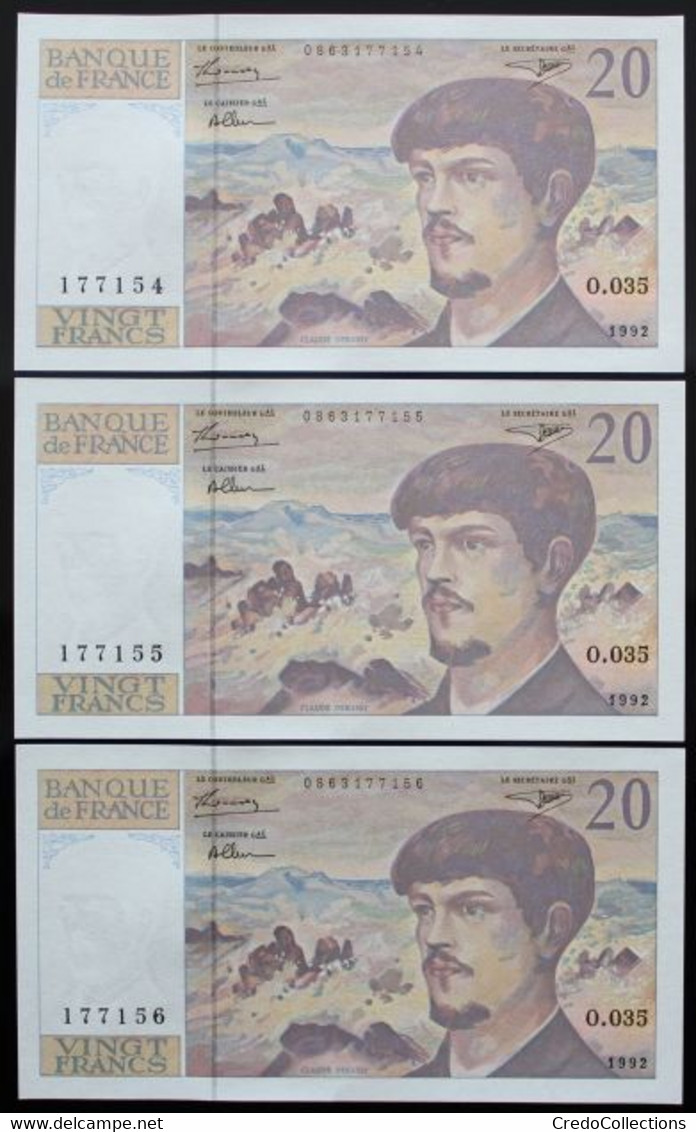 France - 20 Francs - 1992 - PICK 151f.1 / F66bis.3 - NEUF (10 Billets) - 20 F 1980-1997 ''Debussy''