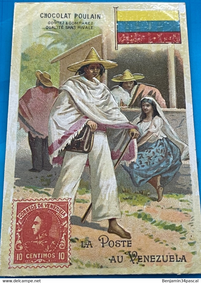 Carte Image Chromo Chocolat Poulain - -La Poste Au Venezuela  - - Chocolat