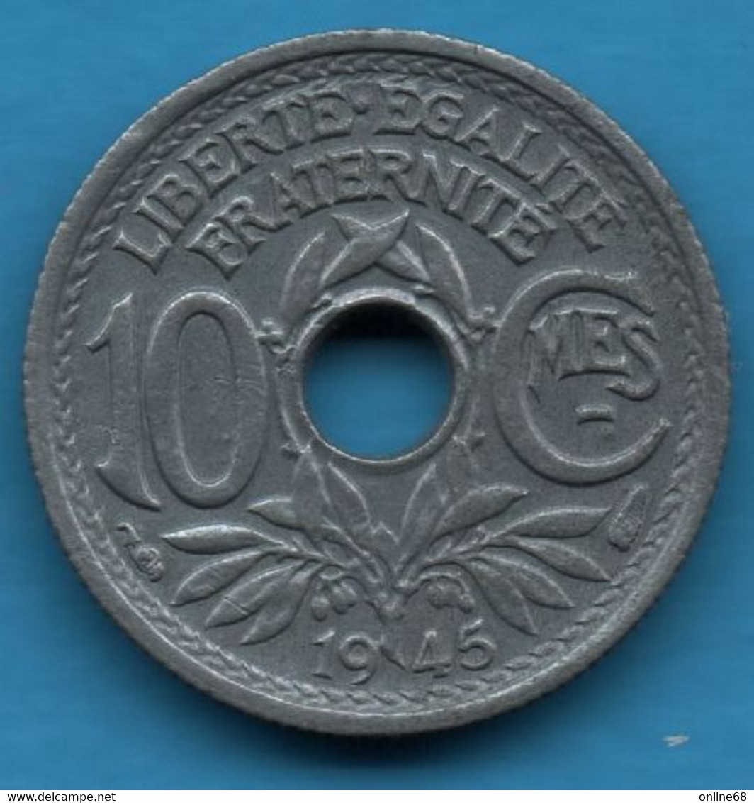 FRANCE 10 CENTIMES 1945 KM# 906 Lindauer Petit Module - 10 Centimes