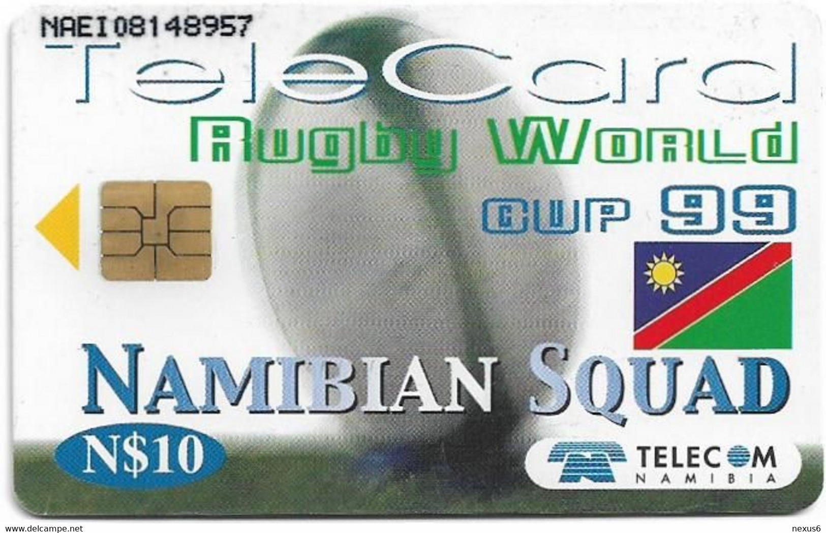 Namibia - Telecom Namibia - Rugby World Cup '99, Forwards Team - 10$, 1999, Used - Namibie