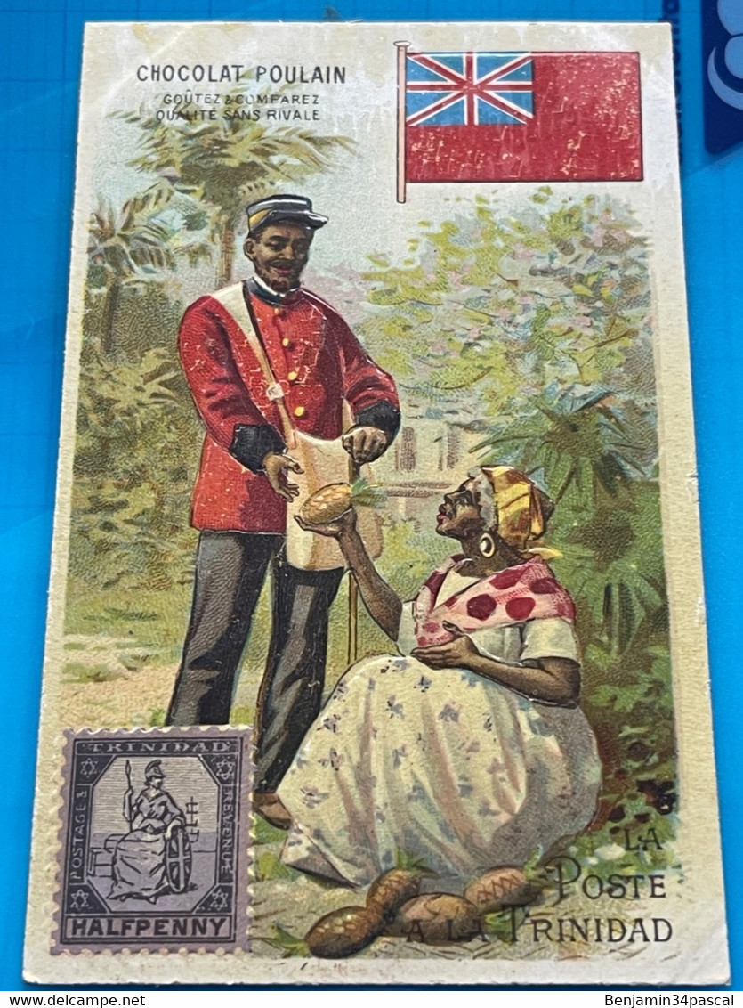 Carte Image Chromo Chocolat Poulain - -Les Antilles - La Poste à La Trinidad  - - Chocolate