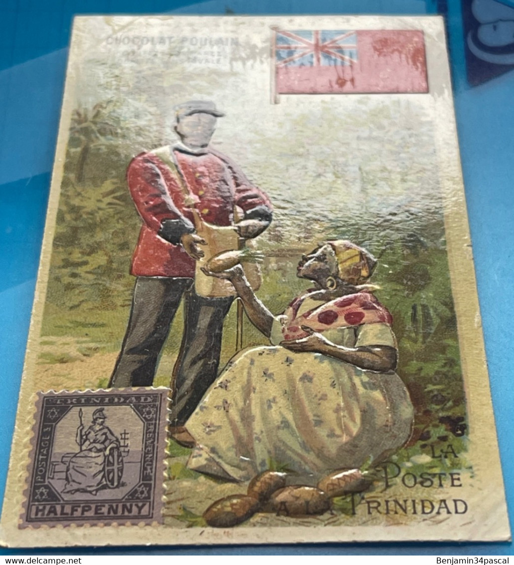 Carte Image Chromo Chocolat Poulain - -Les Antilles - La Poste à La Trinidad  - - Chocolat