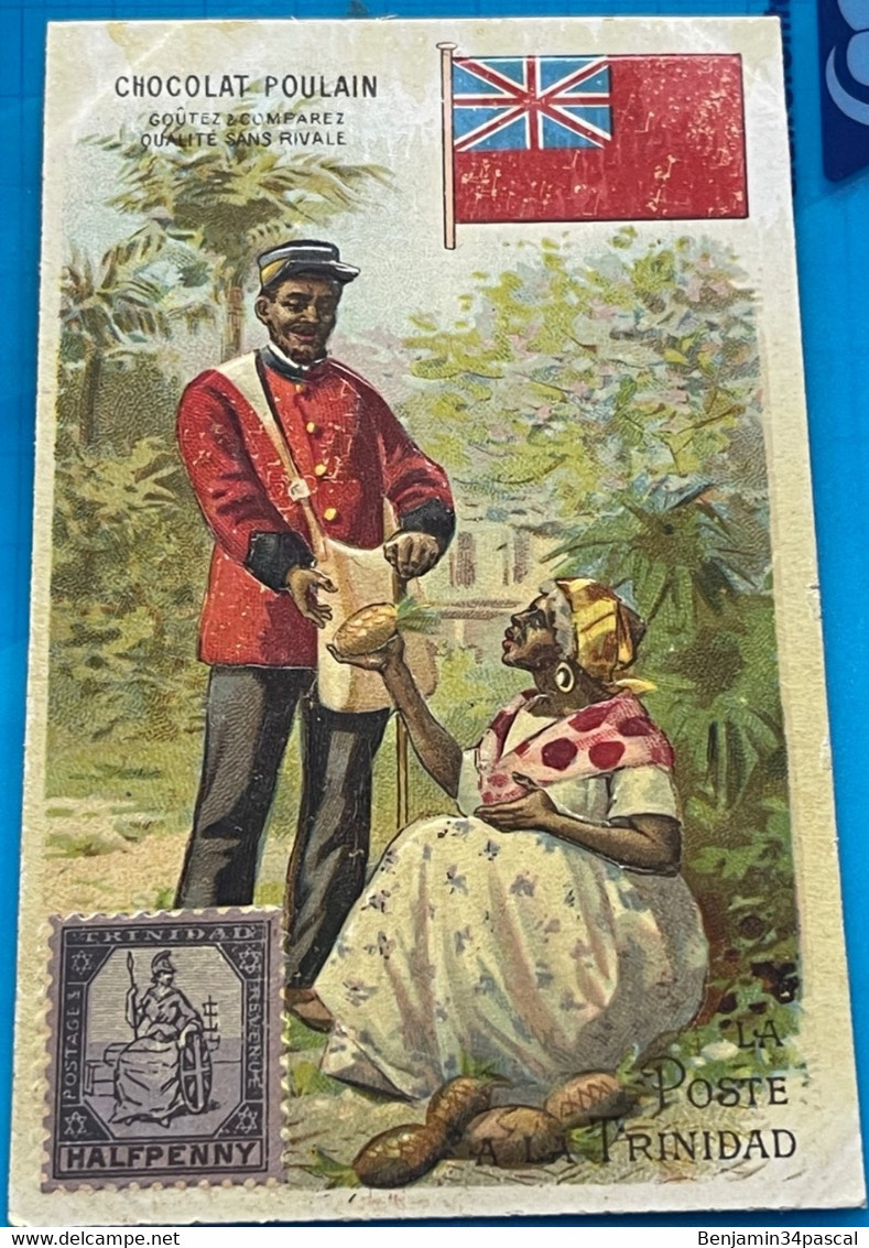 Carte Image Chromo Chocolat Poulain - -Les Antilles - La Poste à La Trinidad  - - Chocolate