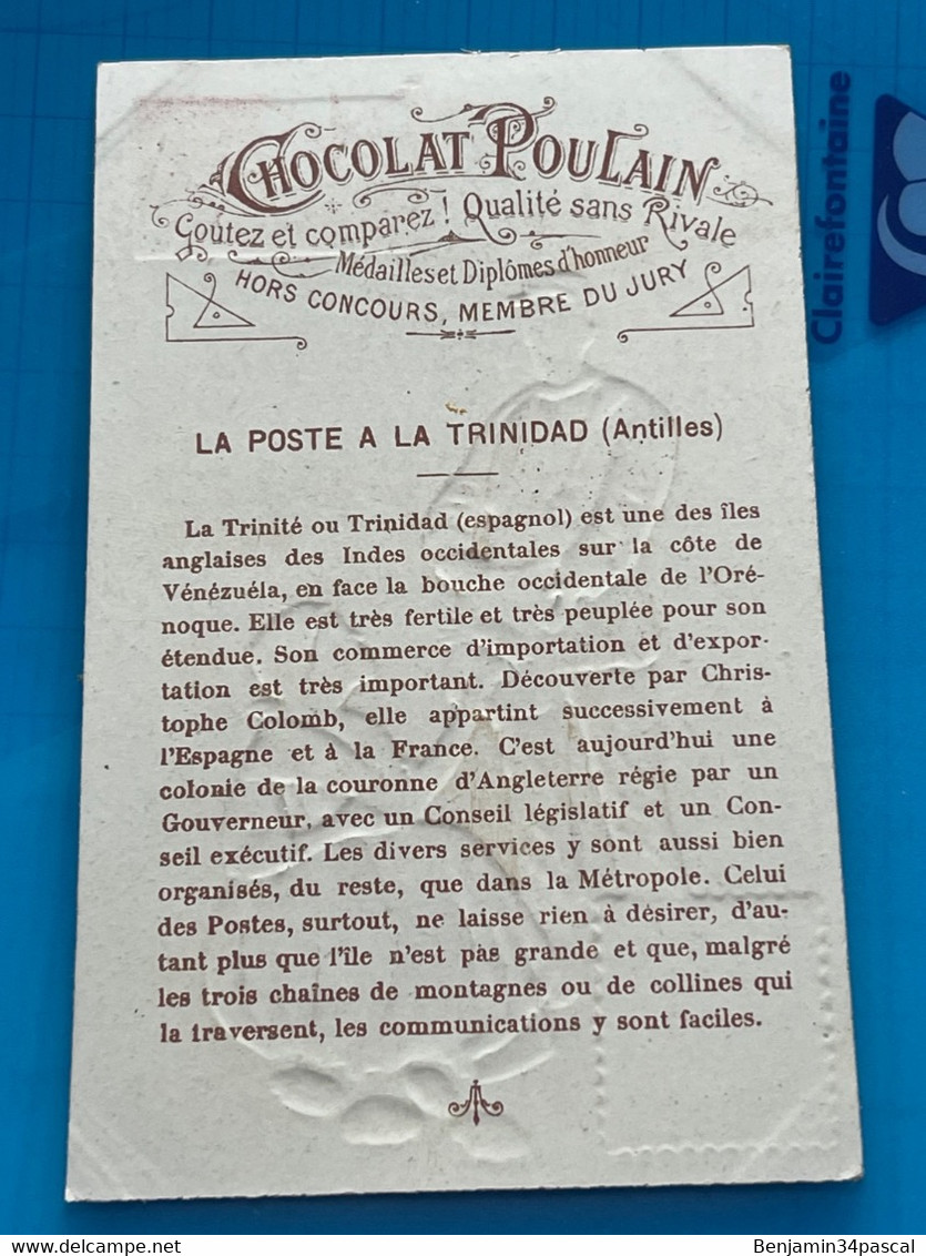 Carte Image Chromo Chocolat Poulain - -Les Antilles - La Poste à La Trinidad  - - Chocolade