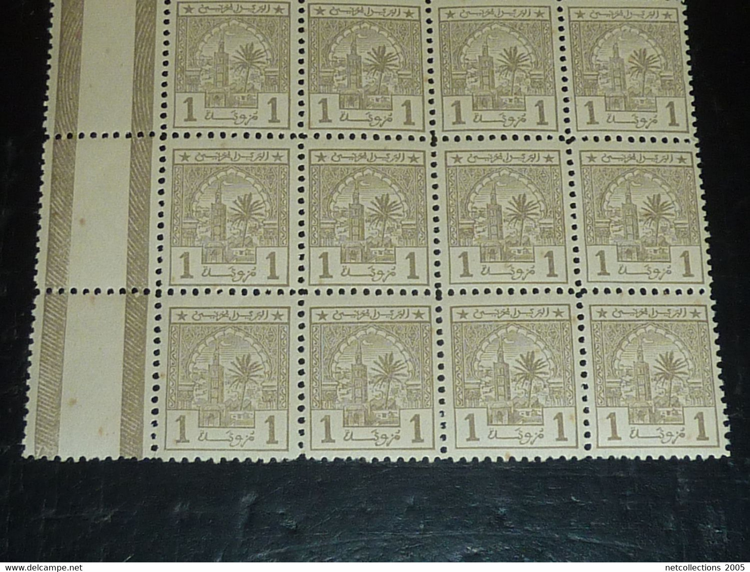 TIMBRE DU MAROC Postes Chérifiennes 1913 N°9 Type De 1912 Mosquée Aissaouas Ensemble De 2 Bloc De 20 TIMBRES (DOC-F2) - Sellos Locales