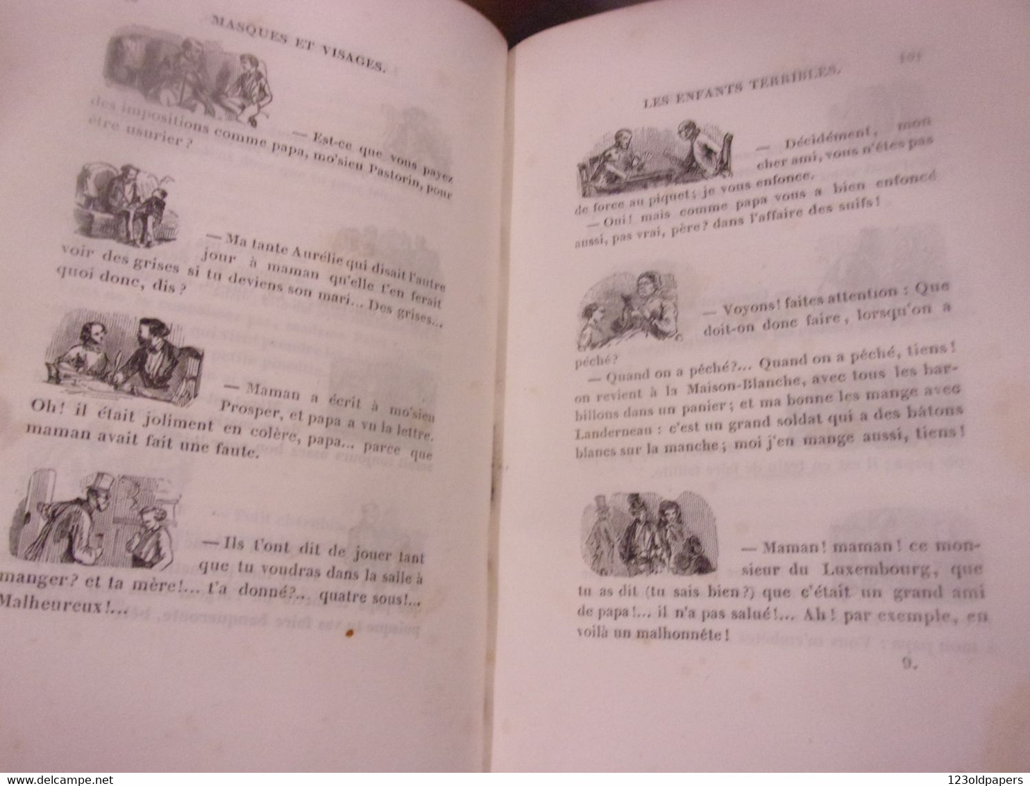 ♥️ 1857 BELLE RELIURE GAVARNI MASQUES ET VISAGES 245 PAGES PAULIN LECHEVALIER - 1801-1900