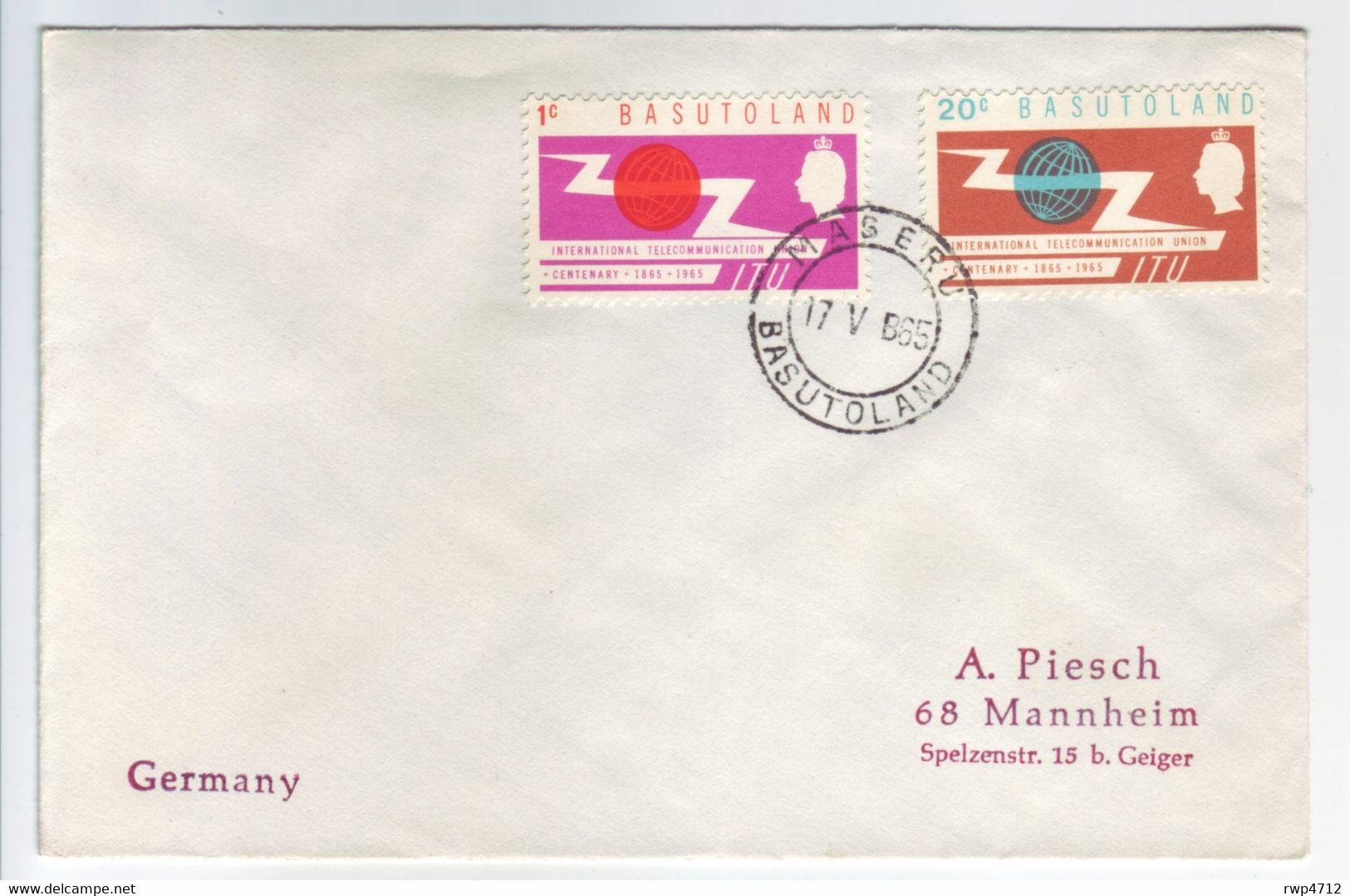 BASUTOLAND   FDC  Mi.-Nr. 95-96  UIT/ITU 1965 - 1965-1966 Self Government