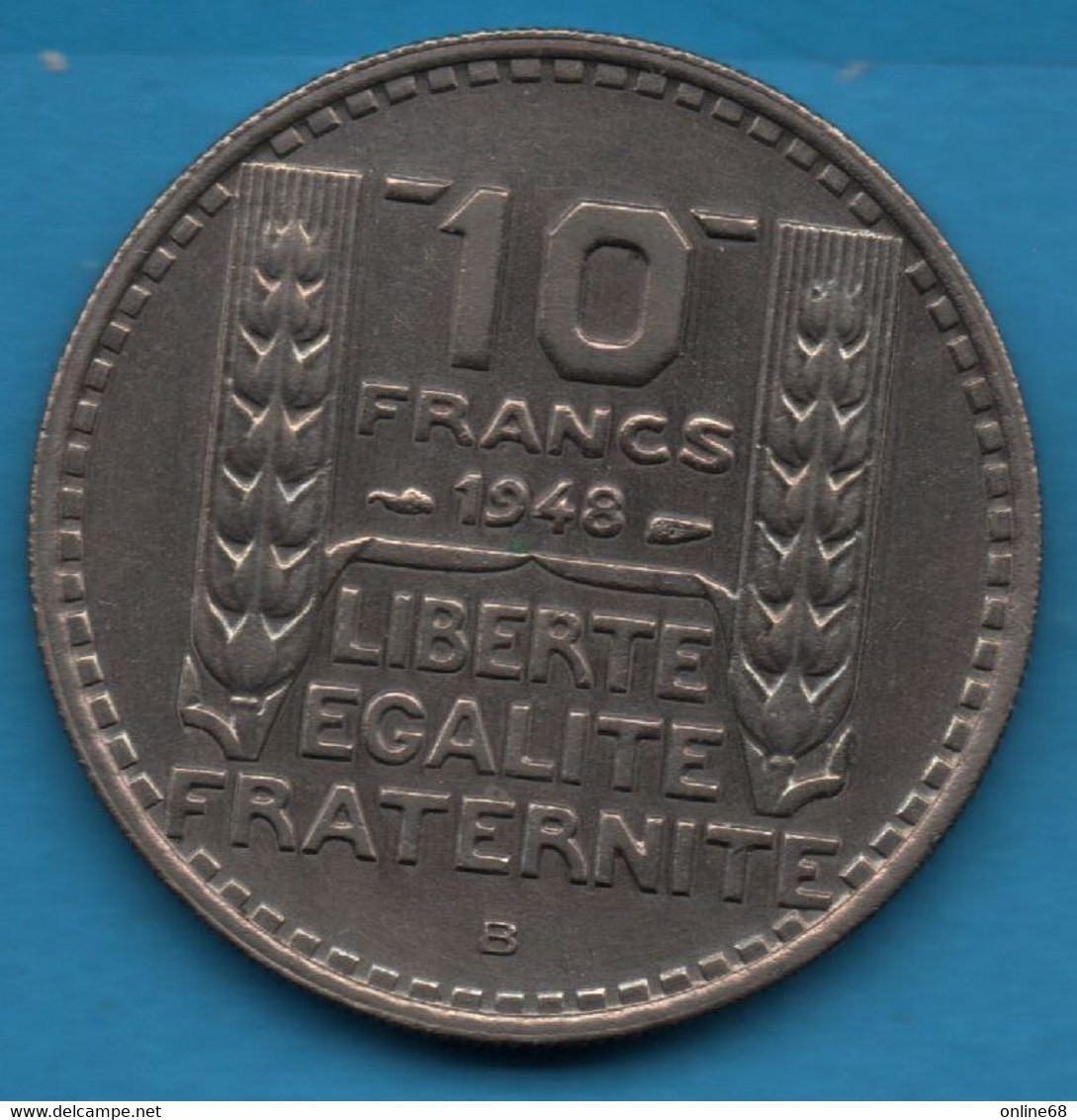 FRANCE 10 FRANCS 1948 B KM#909 Turin Petite Tête - 10 Centimes