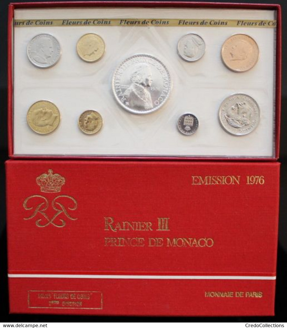 COFFRET FDC - MONACO - 1976 - 1c à 50F (9 Pièces) - FDC