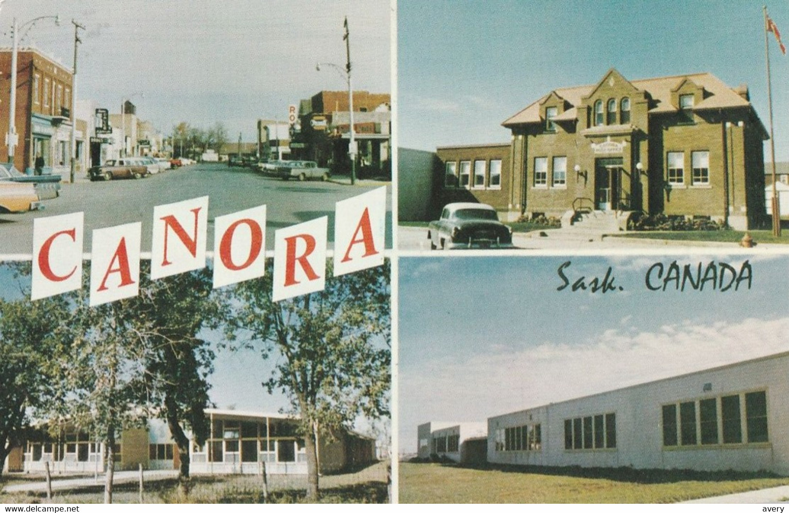 Canora, Saskatchewan, Canada 1. Downtown Section, Canora  Post Office  Junior Elementary School High School - Andere & Zonder Classificatie