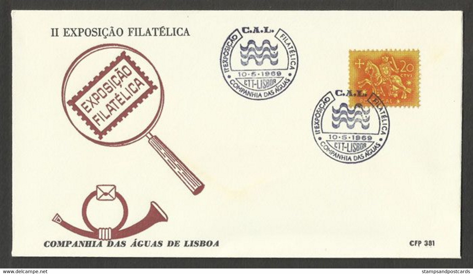 Portugal Cachet Commémoratif  Expo Philatelique Compagnie Des Eaux Eau 1969 Event Postmark Water Supply Co. - Wasser