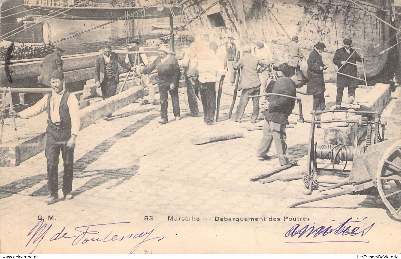 CPA France - 13 - MARSEILLE - Débarquement Des Poutres GM 93 - Vieux Port, Saint Victor, Le Panier