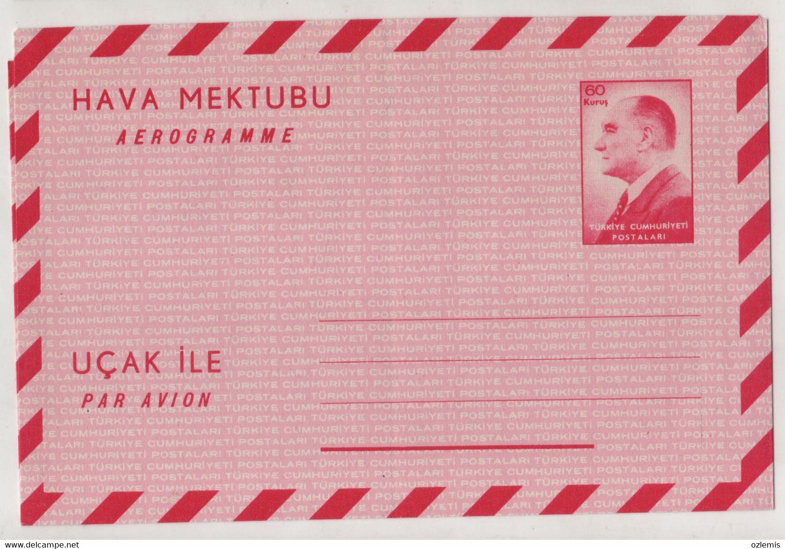 TURKEY,TURKEI,TURQUIE ,AEROGRAMME COVERS , - Poste Aérienne