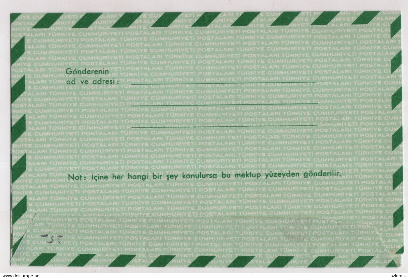 TURKEY,TURKEI,TURQUIE ,AEROGRAMME COVERS , - Airmail