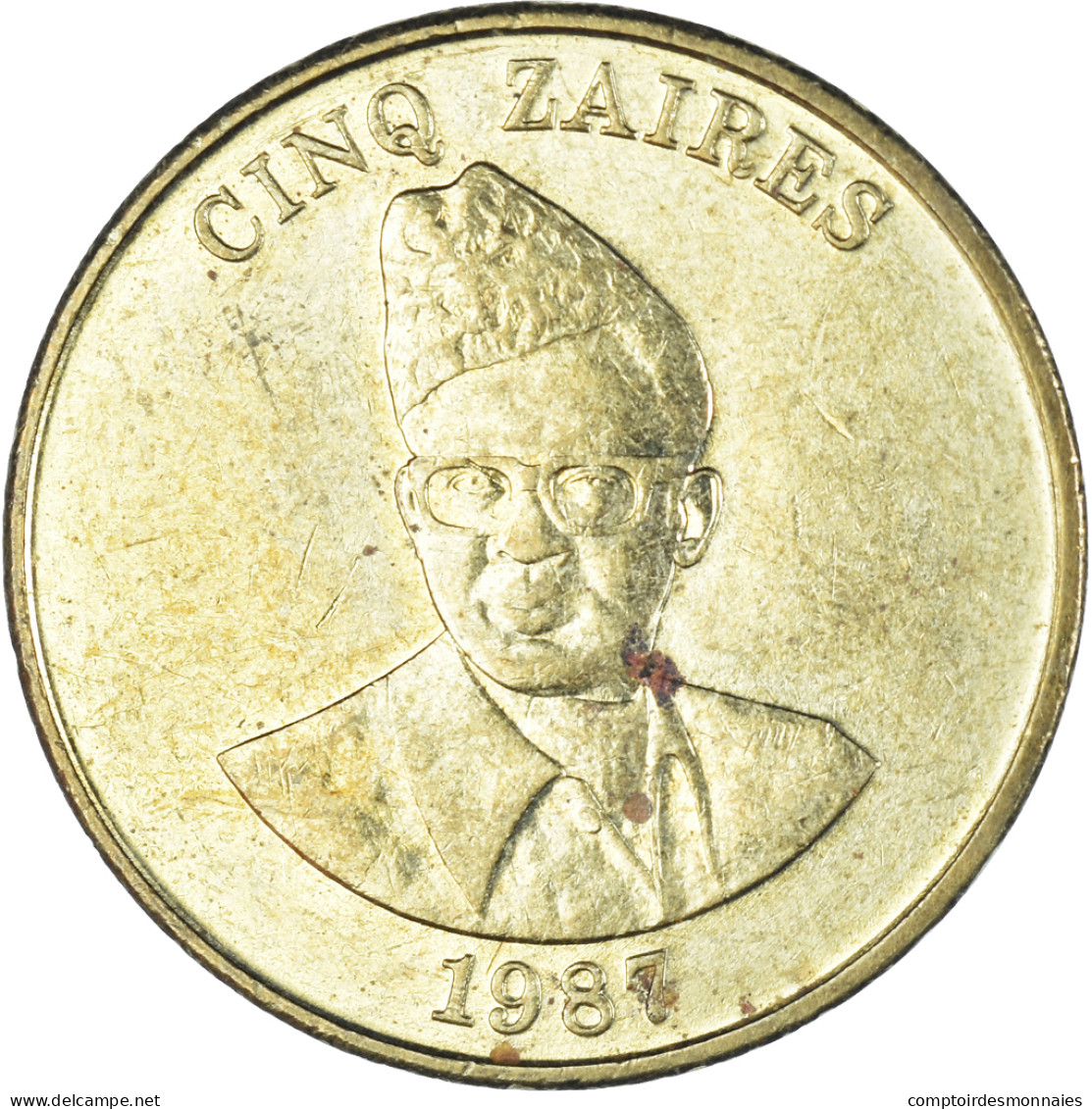 Monnaie, Zaïre, 5 Zaïres, 1987 - Zaire (1971 -97)