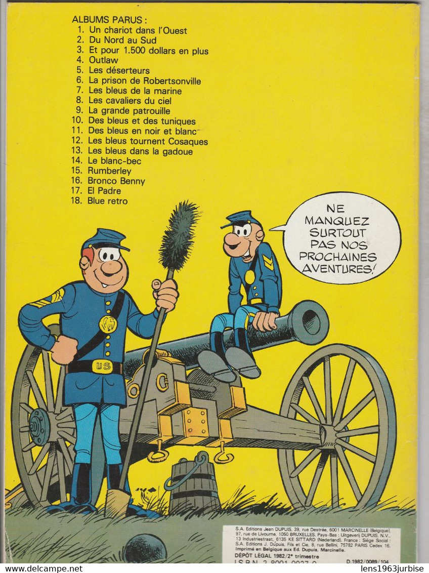 Les Tuniques Bleues , N° 19 , LE DAVID , Lambil - Cauvin , Dupuis ( 1982 ) Souple , Trace D'usage - Tuniques Bleues, Les