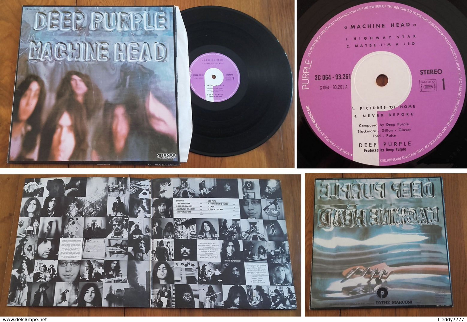 RARE French LP 33t RPM (12") DEEP PURPLE «Machine Head» («Smoke On The Water», Gatefold P/s, 1972) - Hard Rock & Metal