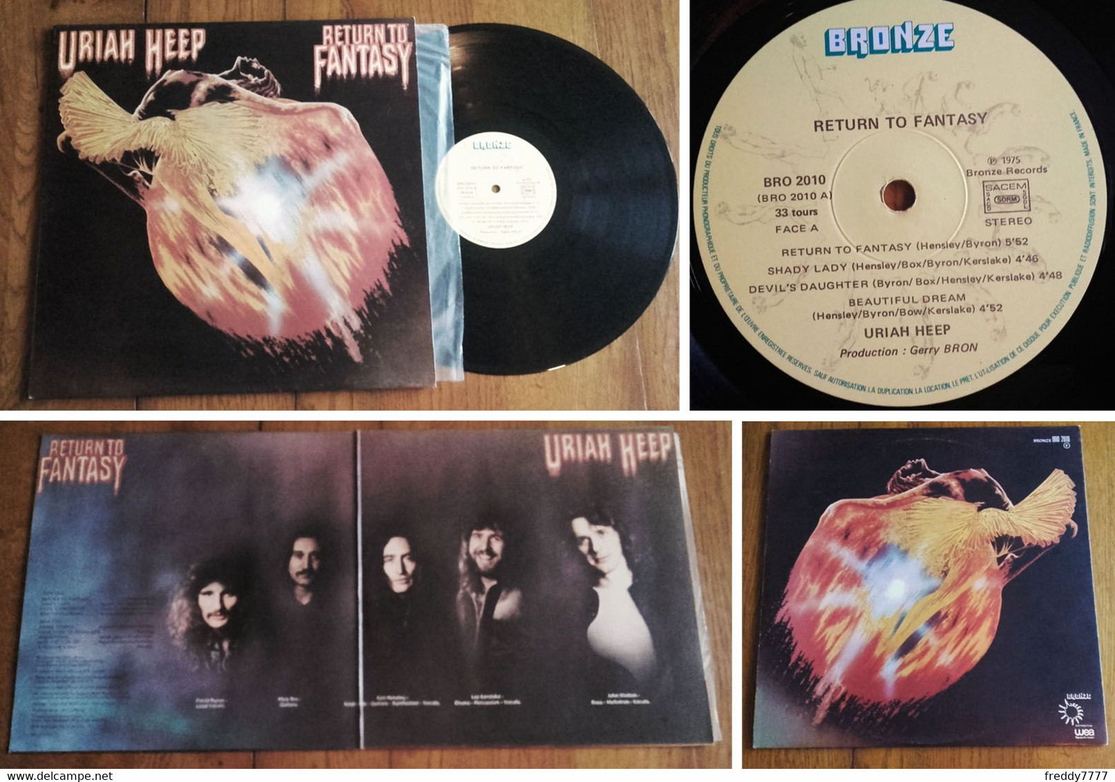 RARE French LP 33t RPM (12") URIAH HEEP «Return To Fantasy» (Gatefold P/s W/ Insert And OIS, 1975) - Hard Rock & Metal