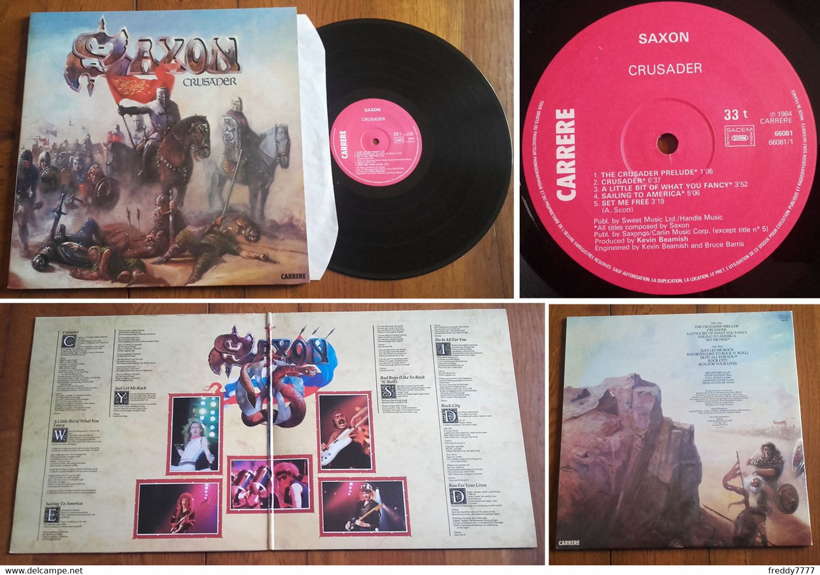 RARE French LP 33t RPM (12") SAXON «Crusader» (Gatefold P/s, 1984) - Hard Rock & Metal