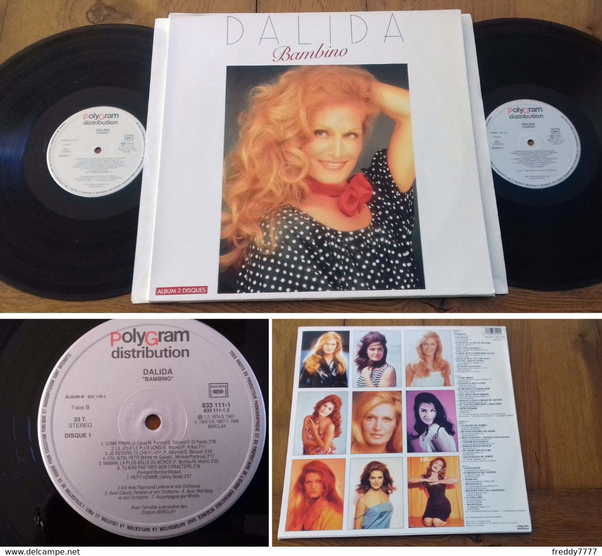 RARE French DOUBLE LP 33t RPM (12") DALIDA «Bambino» (1987) - Collectors