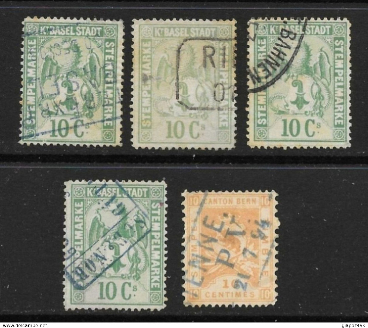 ● SVIZZERA  CANTON  BERN E BASEL  Stempel  Stempelmarke  Fiscali Usati  Lotto N. 344 ️ - Revenue Stamps