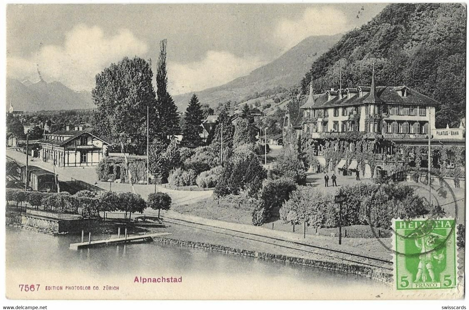 ALPNACHSTAD: Bahnhof Und Hotel Pilatus 1908 - Alpnach