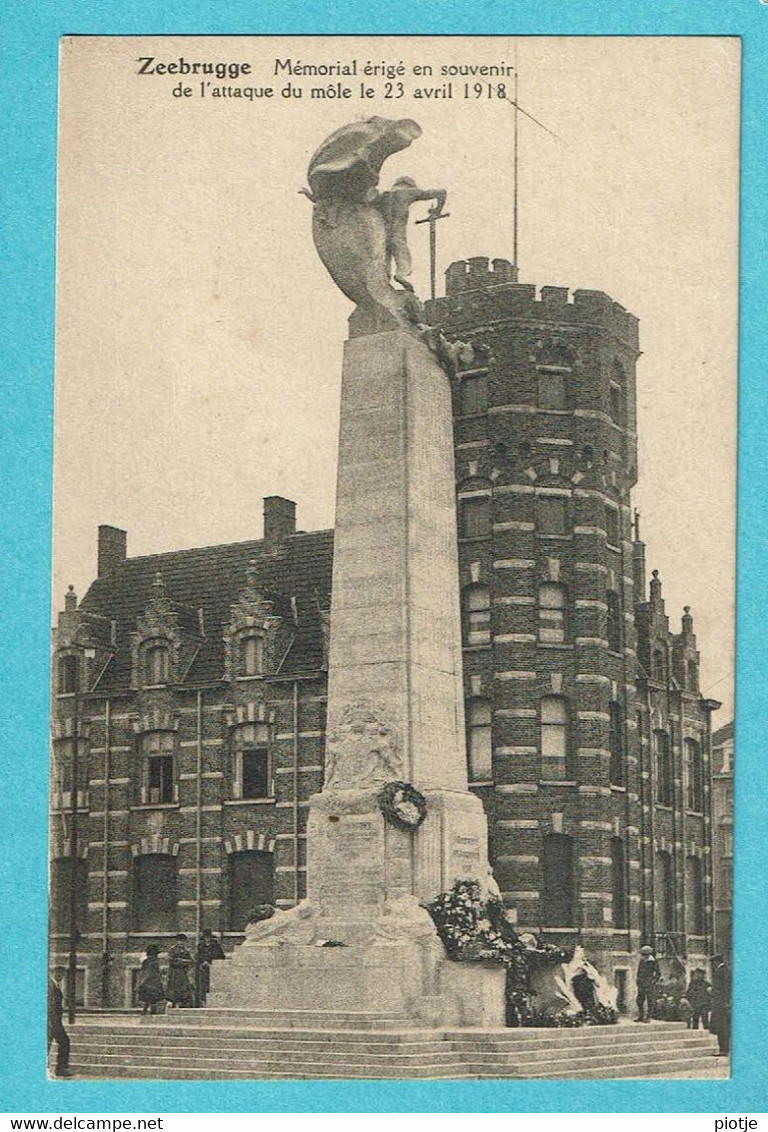 * Zeebrugge (Kust - Littoral) * Mémorial érigé En Souvenir De L'attaque Du Mole Le 23 Avril 1918, Monument, Old - Zeebrugge