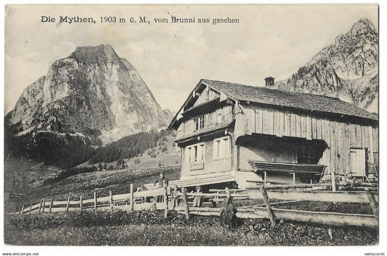 ALPTHAL: Wirtschaft Brunni Mit Mythen 1912 - Alpthal