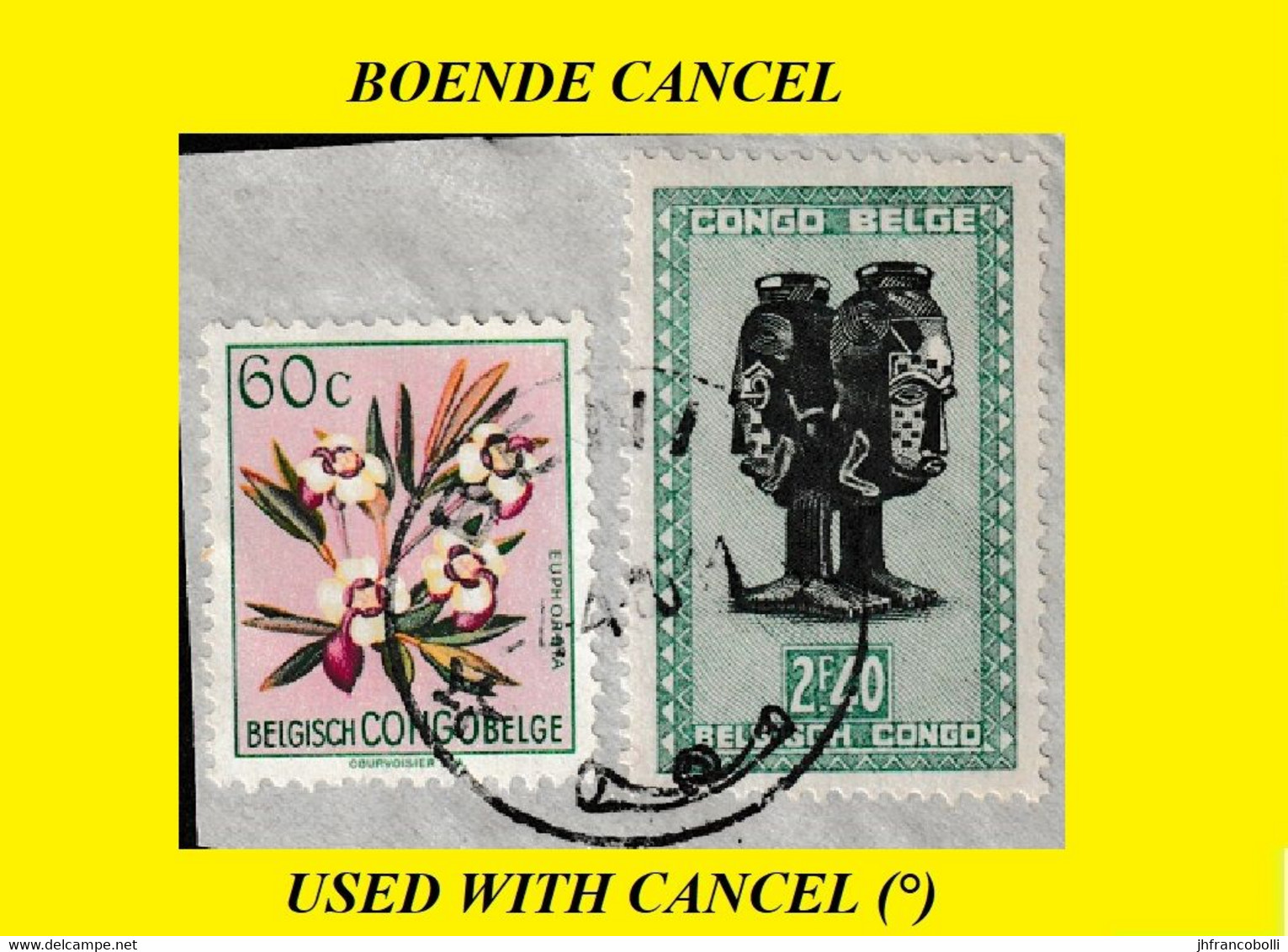 0946 BOENDE BELGIAN CONGO / CONGO BELGE CANCEL STUDY [O] WITH COB 287A+308 STAMPS NICE ROUND CANCELATION - Varietà E Curiosità