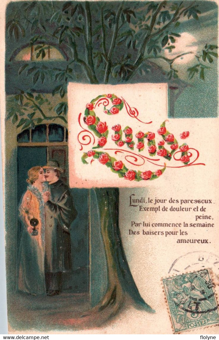 Jours De La Semaine - Série Complète De 7 Cpa , Gaufrée Embossed - Fantaisie - Sonstige & Ohne Zuordnung