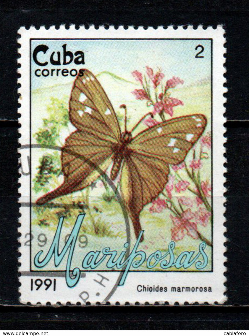 CUBA - 1990 - FARFALLA - USATO - Gebraucht