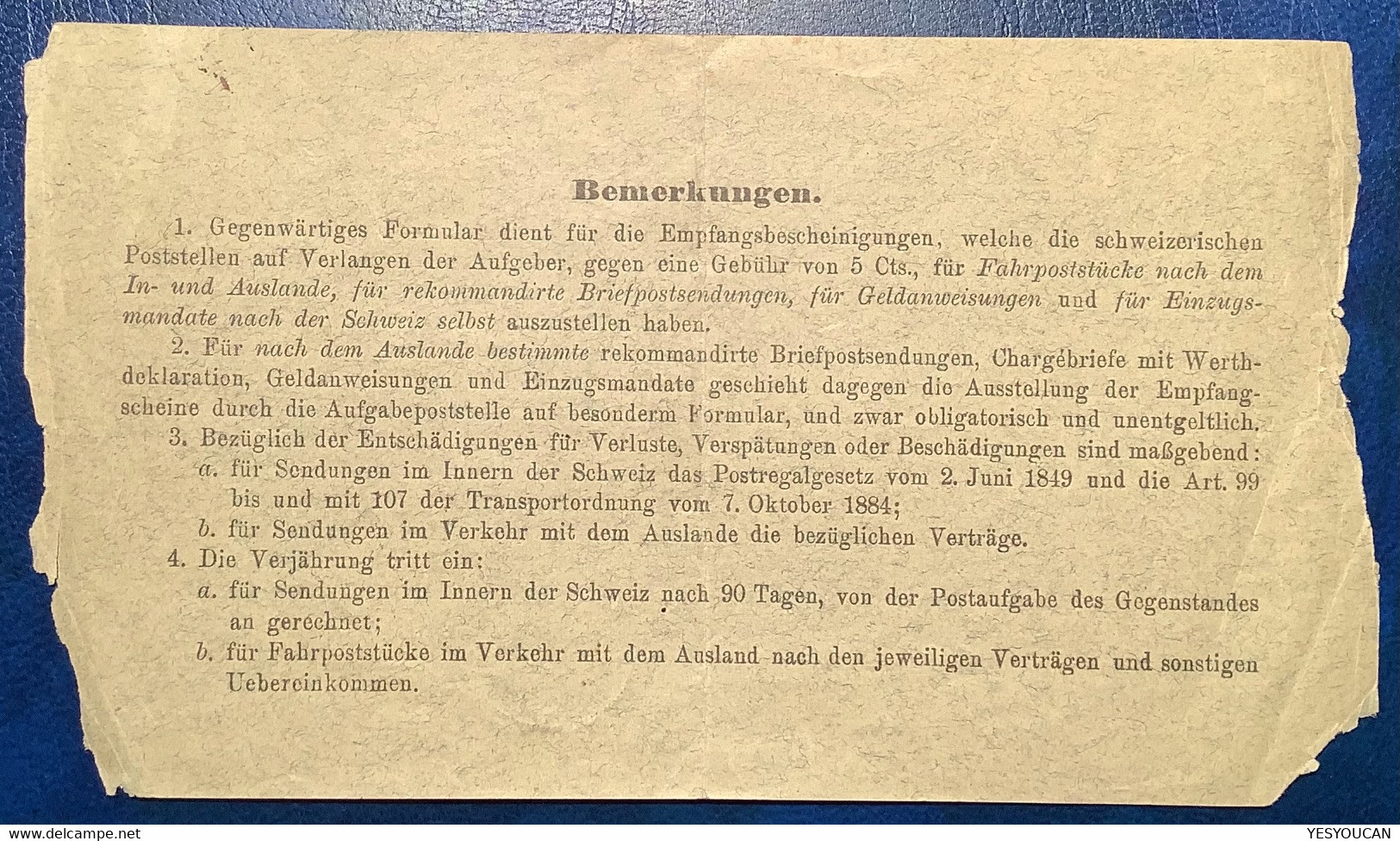 BÜNZEN 1892 AG Auf EMPFANGSCHEIN Für Ein Mandat Von 30 Fr Nach Zürich  (Schweiz Suisse Brief Money Order Mandat Postal - Storia Postale