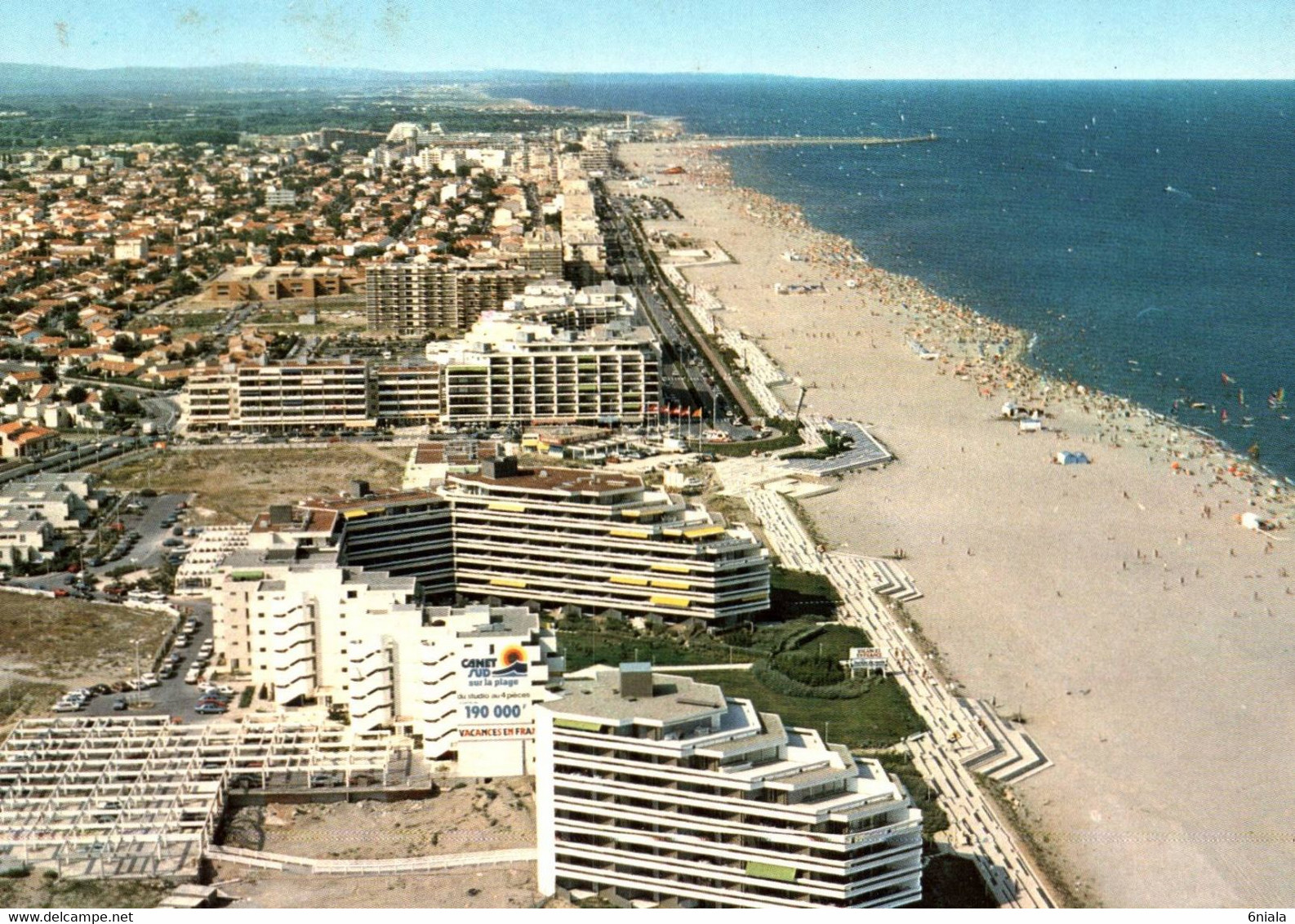 16680 CANET EN ROUSSILLON  Vue Aérienne  De La Plage Canet Sud La Plage      ( 2 Scans )  66 Pyrénées Orientales - Canet En Roussillon