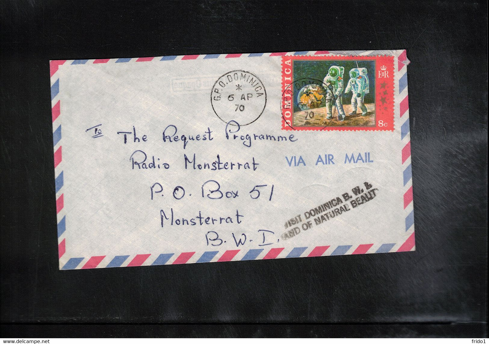 Dominica 1970 Space / Raumfahrt Interesting Airmail Letter - América Del Sur