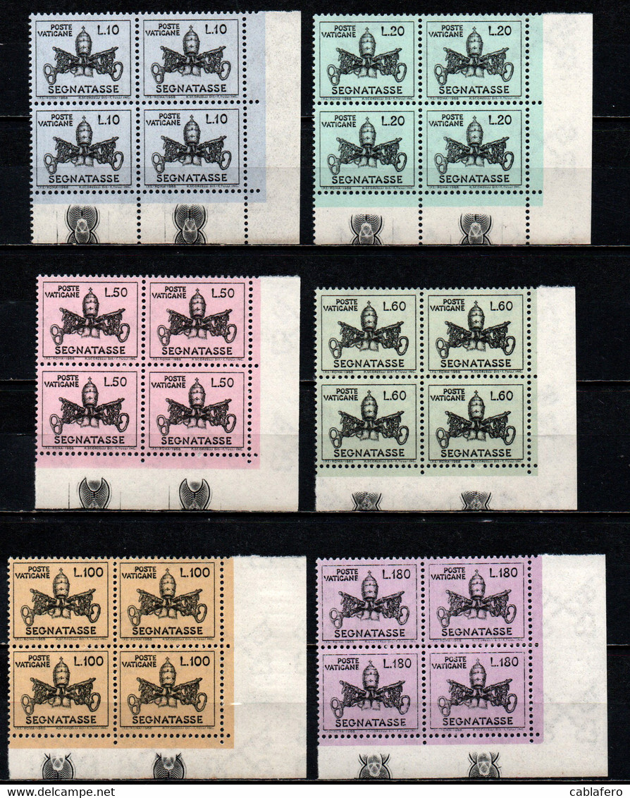 VATICANO - 1968 - STEMMA PAPALE - QUARTINA - SERIE COMPLETA - MNH - Taxes