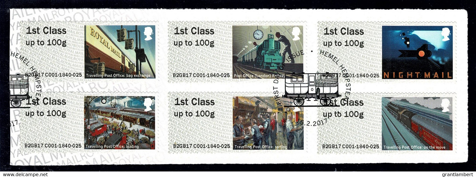 Great Britain 2017 Rail Mail Post & Go Set Of 6 Used - Post & Go (automatenmarken)