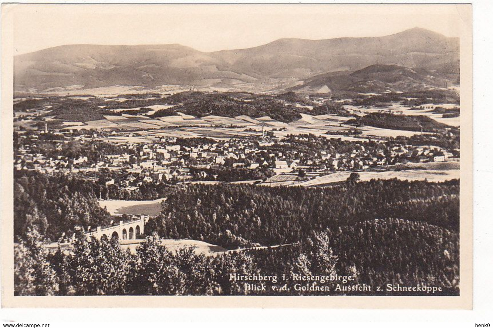 Jelenia Góra Hirschberg Im Riesengebirge V.d. Goldnen Aussicht AK MW258 - Schlesien