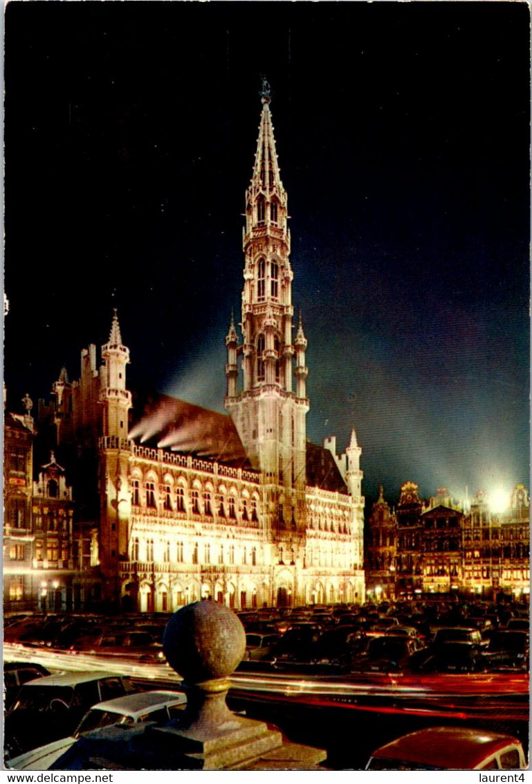 (4 N 4) Belgium (posted To France 1973) Hotel De Villa La Nuit (Town Hall At Night) - Bruselas La Noche