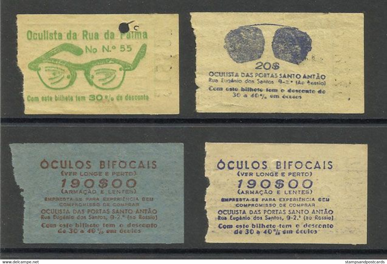 Tramway Et Bus Lisbonne Carris Portugal 4 Billet Pub Opticien Lisbon 4 Tram Ticket Optician - Europe