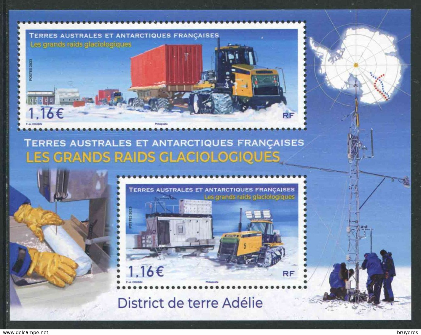 FEUILLET** De 2022 Gommé Des TAAF "LES GRANDS RAIDS GLACIOLOGIQUES" - Unused Stamps