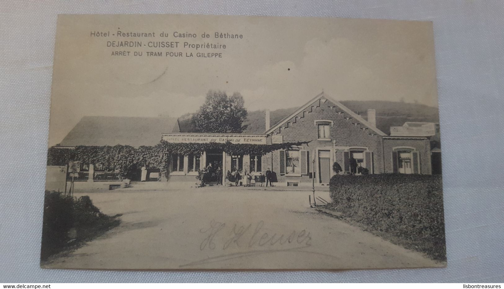 RARE ANTIQUE POSTCARD BELGIUM GILEPPE - HOTEL RESTAURANT DU CASINO DE BETHANE DEJARDIN CUISSET USED 1908 - Limbourg