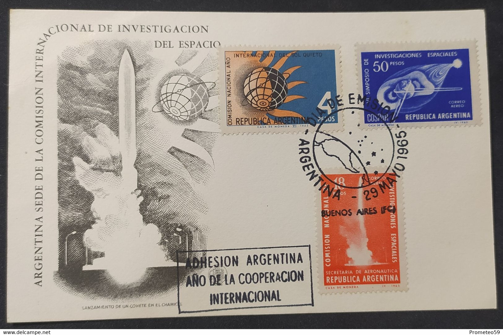 Día De Emisión – Tema: Investigaciones Del Espacio – 29/5/1965 – Origen: Argentina - Cuadernillos