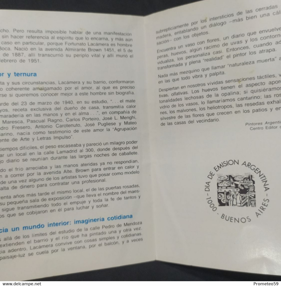Volante Día De Emisión – Tema: Pintura Argentina 1985 – Encotel – Origen: Argentinas - Booklets