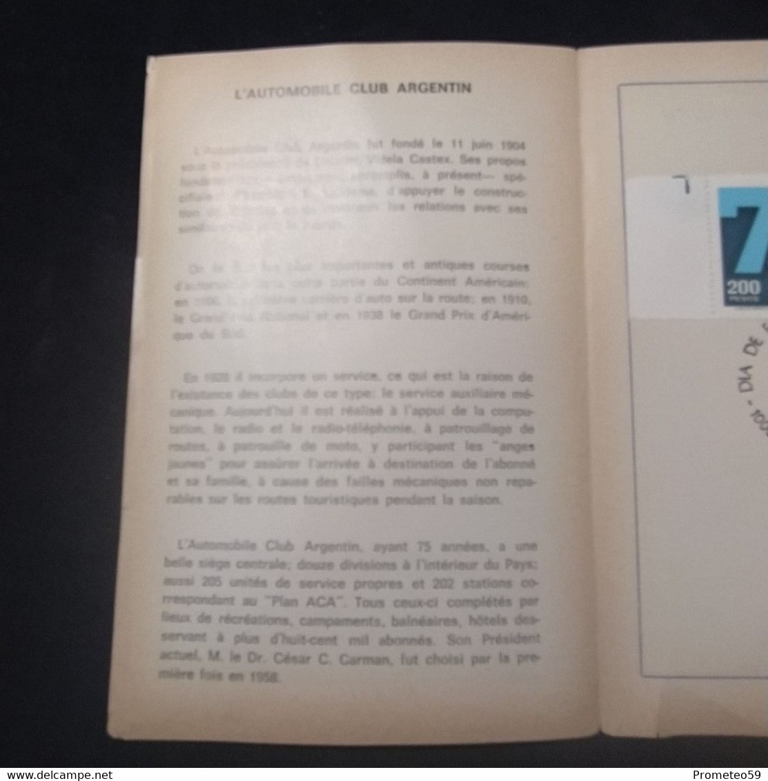 Volante Día De Emisión – 9/6/1979 – 75° Aniversario Del Automóvil Club Argentino - Booklets