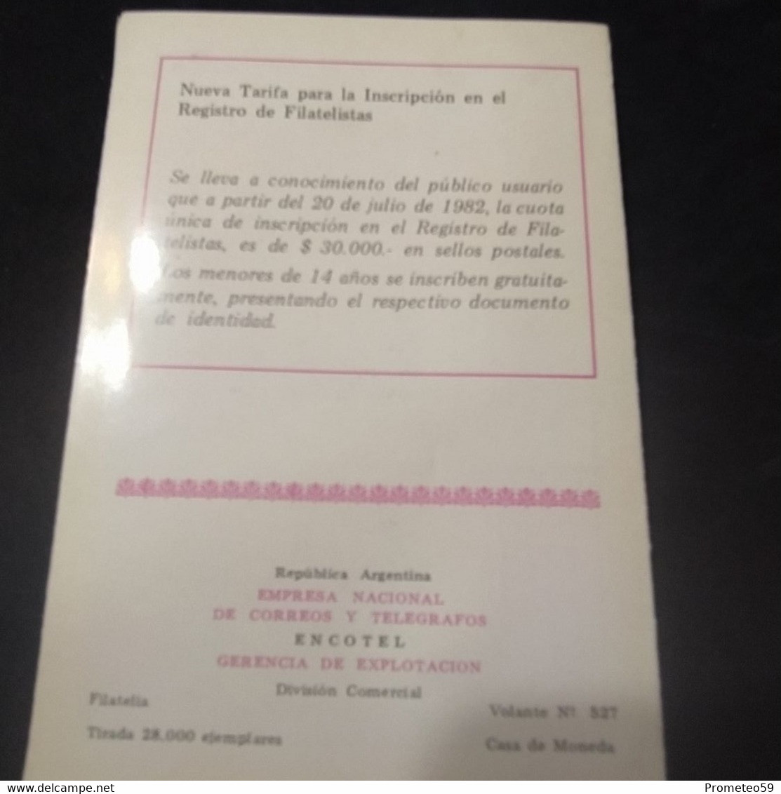 Volante Día De Emisión – 16/10/1982 – II Juegos Cruz Del Sur – Origen: Argentina - Libretti