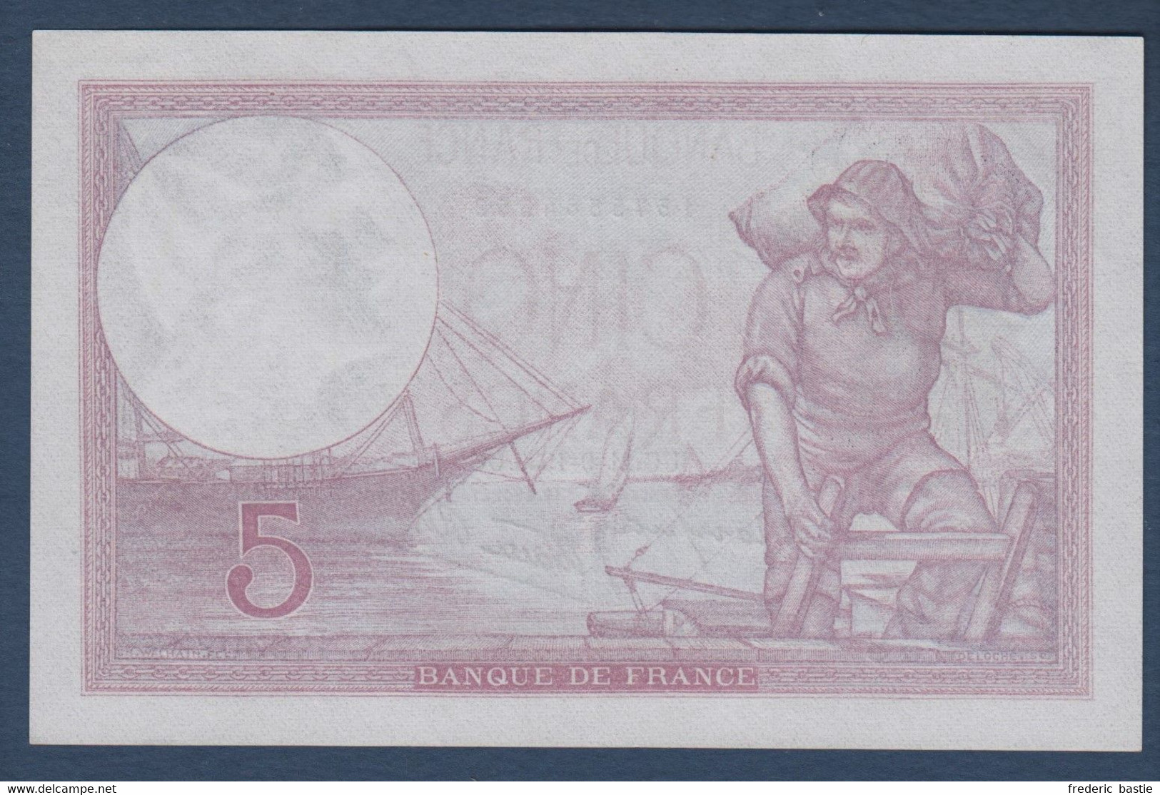 Billet 5 F  Violet  Du 21 - 9 - 1939 - 5 F 1917-1940 ''Violet''