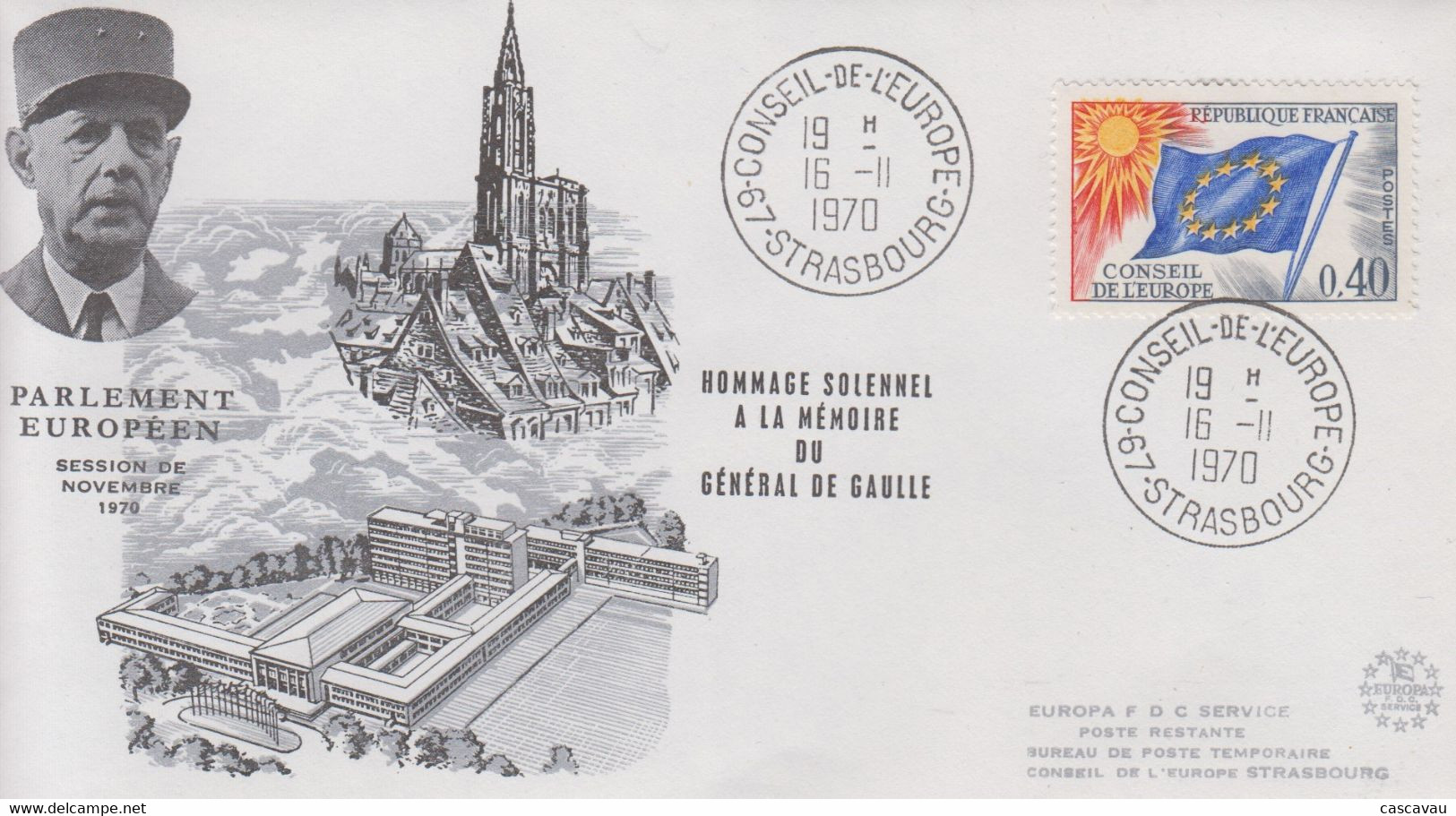 Enveloppe  FRANCE   Session  Pleiniére   Du   CONSEIL  De  L' EUROPE    STRASBOURG   1970 - Otros & Sin Clasificación