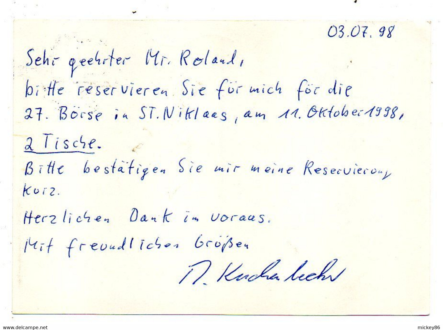 Allemagne--1998--entier Carte Postale De HEIDE Pour SINT NIKLAAS (Belgique) Avec Complément De Timbres - Postcards - Used